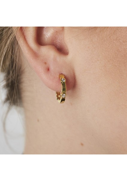 Şık Dört Taşlı Halka Küpeler modelleri