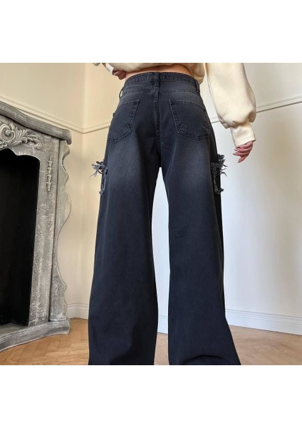 Yıldız Y2K Stars Patch Detay Jeans Pantolon 36