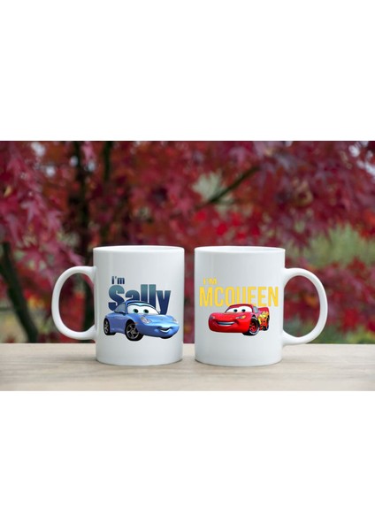 Mcqueen & I'm Sally Cars Filmi 2'li Sevgili/çift/arkadaş Kupa Bardak Seti