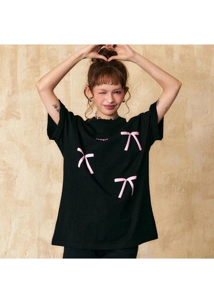 Y2K Kurdela Baskılı Oversize T-Shirt L fiyatları