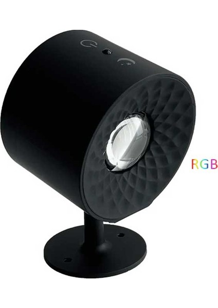 LED Rgb Çift Taraflı Şarjlı Kumandalı Duvar Aplik Aydınlatması Siyah
