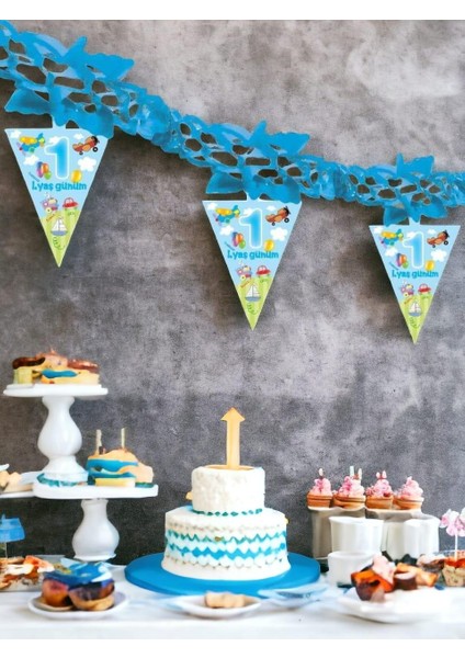 Kağıt Zincir 1. Yaş Günüm Mavi