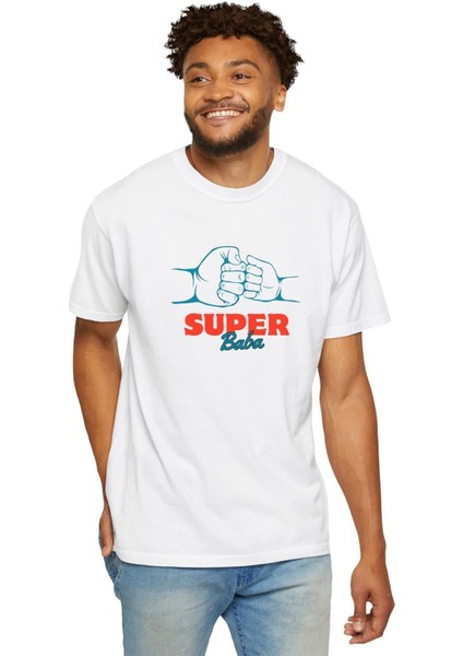 Süper Baba Baskılı Pamuklu Oversize Tişört modelleri