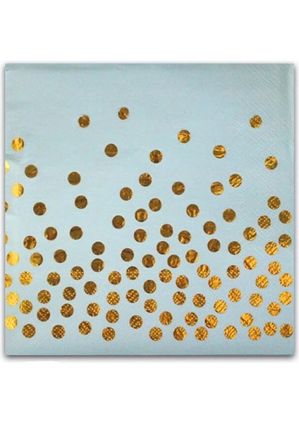 Altın Puantiyeli Peçete Mavi 20'li