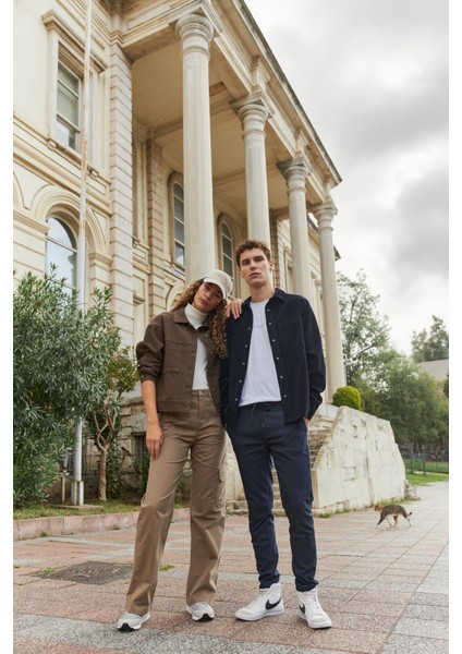 Erkek Alfred Lacivert Beli Lastikli Smart Pantolon