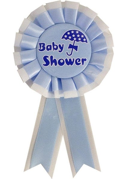 Baby Shower Yazılı Rozet Parti Aksesuarı Mavi 12'li fiyatları