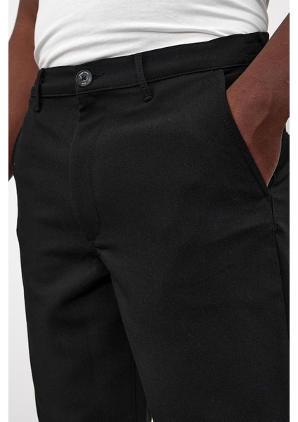 Erkek Ken Siyah Beli Lastikli Armürlü Pantolon modelleri