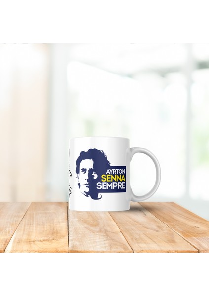 Ayrton Senna Sempre Porselen Kupa Bardak