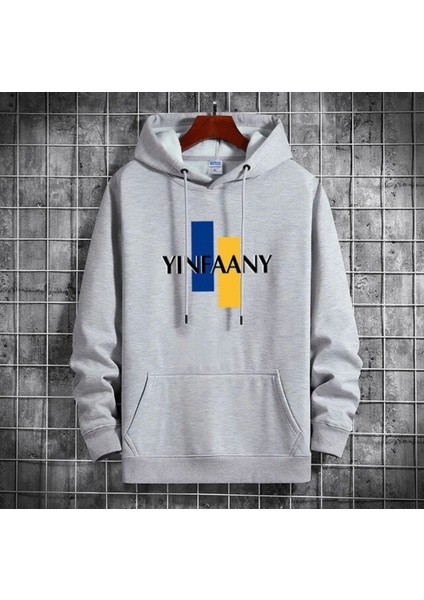 Büyük Beden Özel Tasarım Kapüşonlu Yınfaany Baskılı Kışlık Battal Erkek Hoodie-Sweatshırt