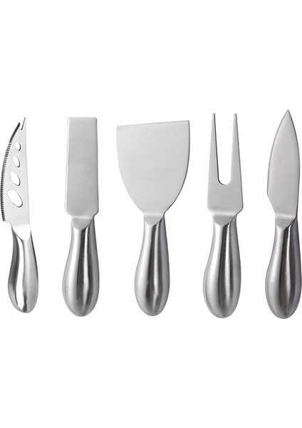 Paslanmaz Çelik 5 Parça Silver Peynir Bıçağı Seti Peynir Dilimleyici CIN621BY