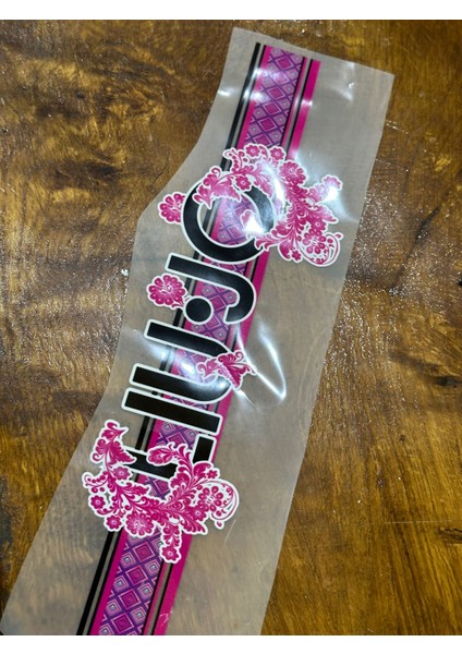Ütü Ile Yapışan Pembe Çiçekli Transfer Baskı Tişört Baskı Arma 29X8 cm
