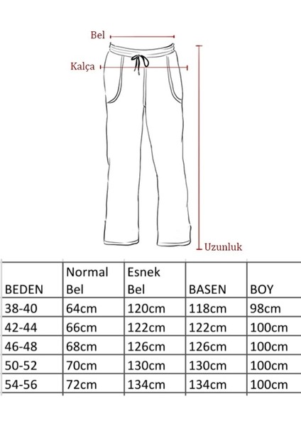 Keten Pantolon Büyük Beden Rahat Kalıpbol Paça Beli Lastikli 38-56 Beden