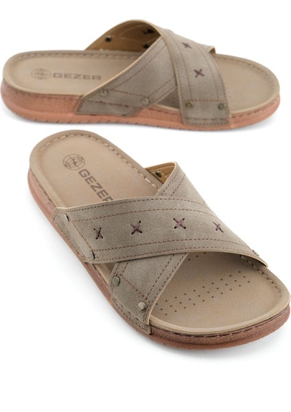 Yazlık Erkek Suni Deri Rahat Taban Günlük Terlik