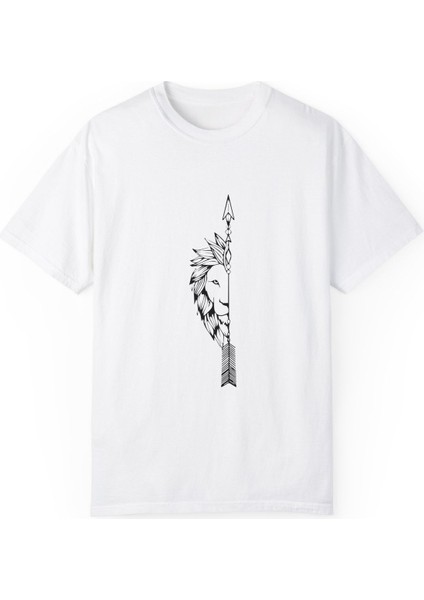 Erkek ve Dişi Aslan Kombinli Unisex Oversize T-Shirt modelleri