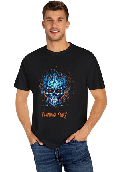 Kuru Kafa Rock Baskılı Pamuklu Unisex Oversize Tişört fiyatları