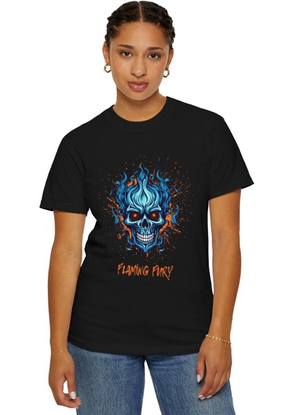 Kuru Kafa Rock Baskılı Pamuklu Unisex Oversize Tişört fırsatları