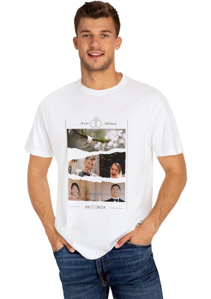 Kişiye Özel Fotoğraf Baskılı Unisex Oversize T-Shirt fırsatları