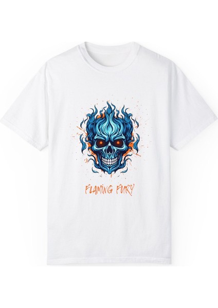 Kuru Kafa Rock Baskılı Pamuklu Unisex Oversize Tişört