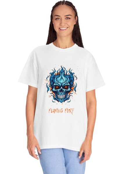 Kuru Kafa Rock Baskılı Pamuklu Unisex Oversize Tişört modelleri