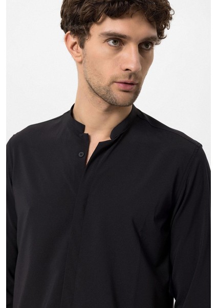 Siyah Erkek Uzun Kol Gömlek