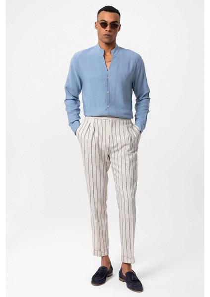 Bebe Mavi Hakim Yaka Uzun Kollu Erkek Gömlek