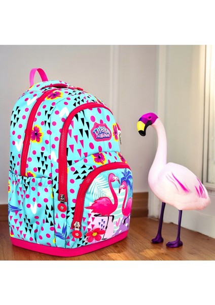 Dream Flamingo Okul Çantası + Termal Beslenme + Kalemlik Leylek Çanta Ilkokul Çantası Sırt Çanta modelleri
