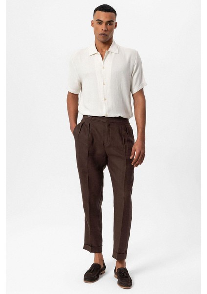 Ekru Apaş Yaka Örme Dokulu Erkek Gömlek fiyatları