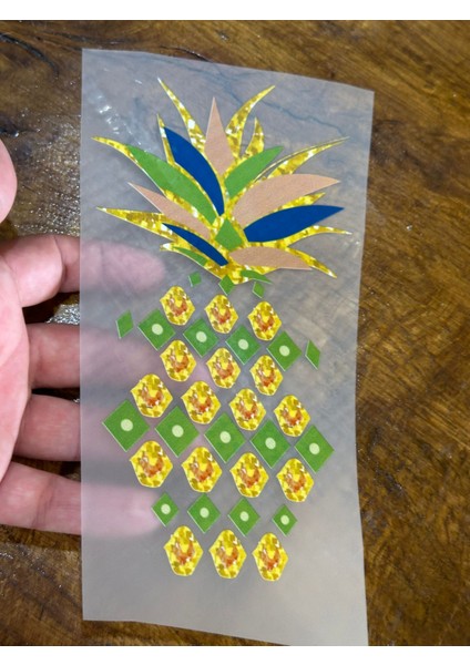 Ütü Ile Yapışan Ananas Transfer Baskı Arma 19X10 cm