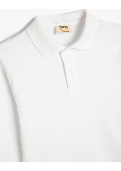 Çocuk Basic Polo Yaka Tişört Uzun Kollu Pamuklu modelleri