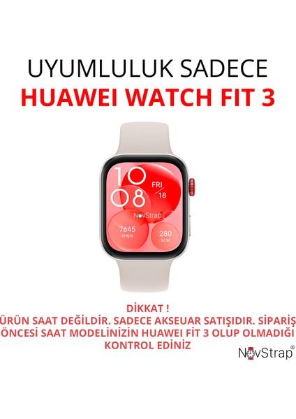 Novstrap Huawei Watch Fit 3 ile Uyumlu Ekran Koruyucu Nano Esnek Cam Tam Kaplayan Ppm