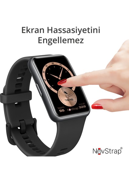 Novstrap Huawei Watch Fit 3 ile Uyumlu Ekran Koruyucu Nano Esnek Cam Tam Kaplayan Ppm