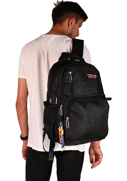 Young 51583 Geniş Hacimli Terletmeyen Sırt Destekli Okul Sırt Çantası Siyah