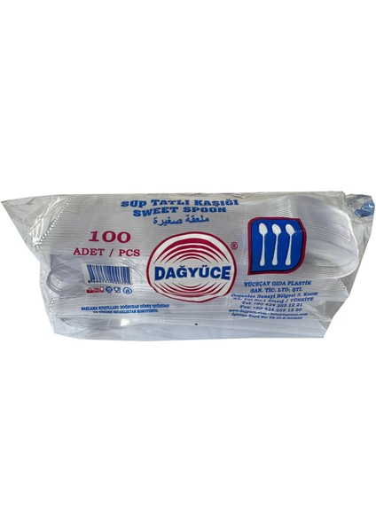 Plastik Şeffaf Sup Kaşık - Tatlı Kaşığı - 100 Adetlik Paket
