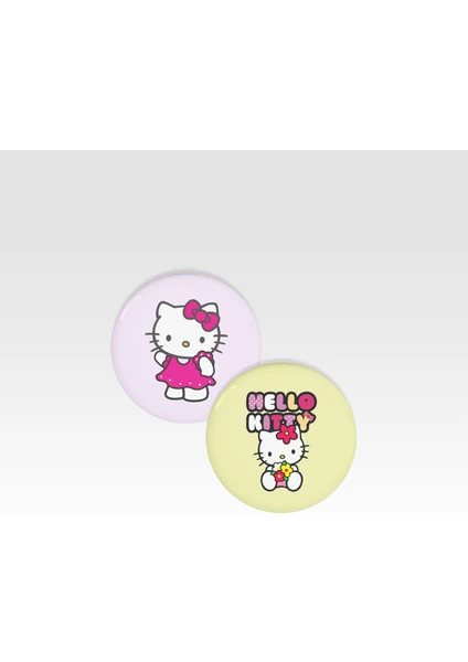 Tabby Design Hello Kitty Iğneli Rozet 2'li Set (44 Mm)