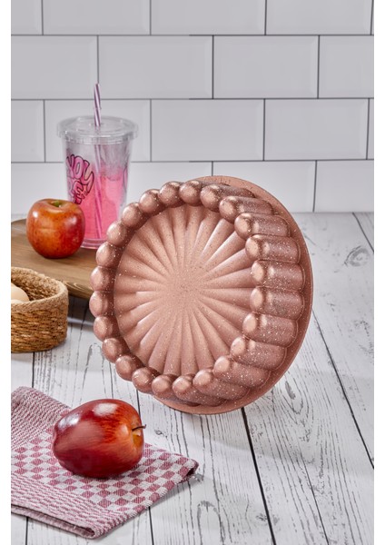 Granit Döküm Tart Kalıbı Rose Gold 26CM Kutulu Dilimli Tart Turta Kalıbı Rose Gold Kutulu