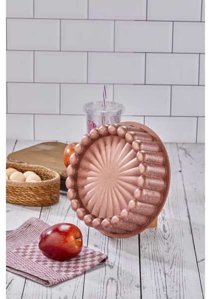 Granit Döküm Tart Kalıbı Rose Gold 26CM Kutulu Dilimli Tart Turta Kalıbı Rose Gold Kutulu
