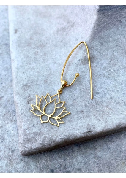 925 Ayar Gümüş Ada Lotus Küpe