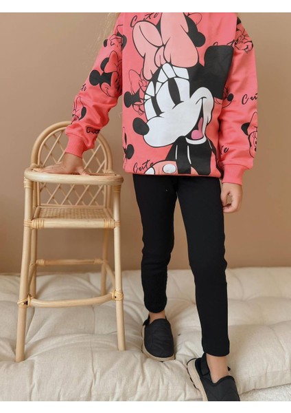Yigit Butik Minnie Baskılı Taytlı Kız Çocuk Takım