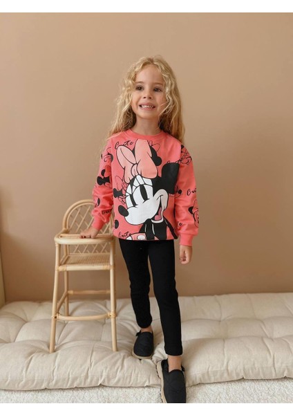 Yigit Butik Minnie Baskılı Taytlı Kız Çocuk Takım