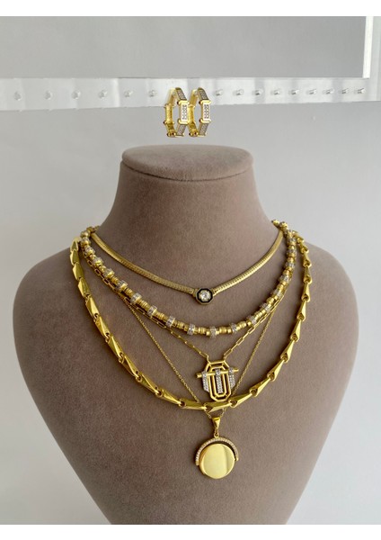 925 Ayar Zirkon Taşlı Altıgen Leyla Küpe