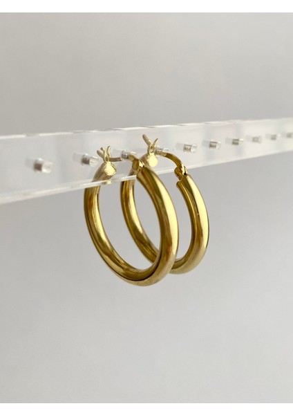 925 Ayar Gümüş Halka Küpe-3 cm