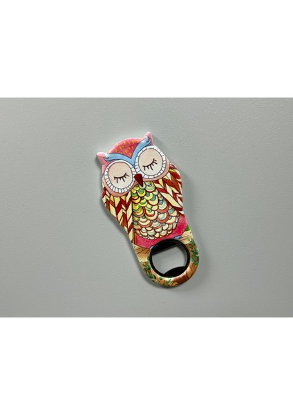 Metal Mıknatıslı Baykuş Desenli Şişe Açacağı