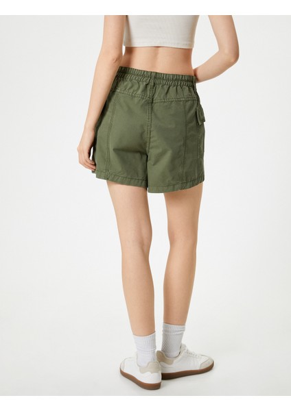 Kargo Şort Cep Detaylı Düğmeli Pamuklu fırsatları