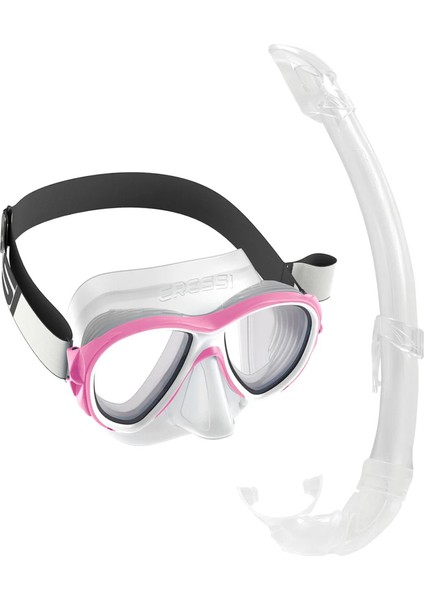 Samoa Maske - Mexico Şnorkel Set Clear/pınk