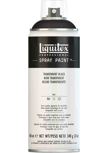 Professional Akrilik Sprey Boya 400ML Transparent Black 260 S1
