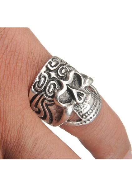 Desenli Kuru Kafa Ayarlanabilir Erkek Yüzük Takı Aksesuar Y24 T5