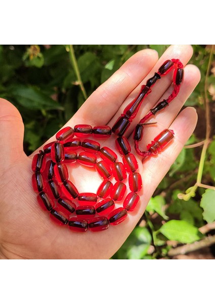 9X12 mm Ahmet Emin Usta Işçilikli Kırmızı Katalin Tesbih modelleri