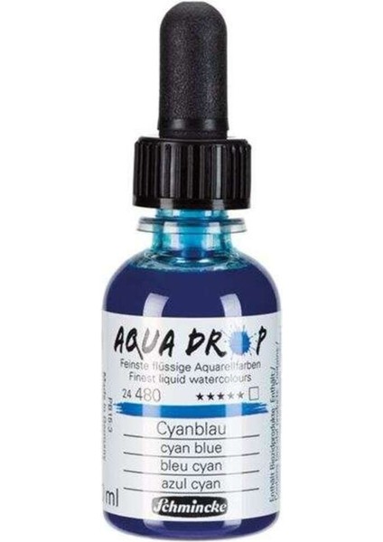 Aqua Drop Sıvı Sulu Boya 30 ml Cyan Blue