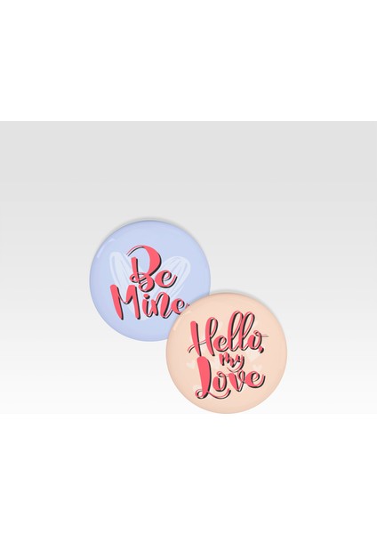 Love Temalı Iğneli Rozet 2'li Set (44 Mm) 3