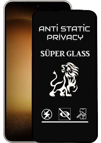 Caseworld Samsung Galaxy S23 Tam Kaplayan Anti Statik Hayalet Süper Cam Ekran Koruyucu